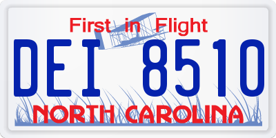 NC license plate DEI8510