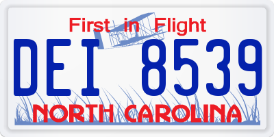 NC license plate DEI8539
