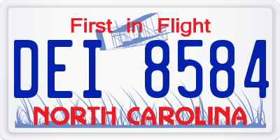 NC license plate DEI8584