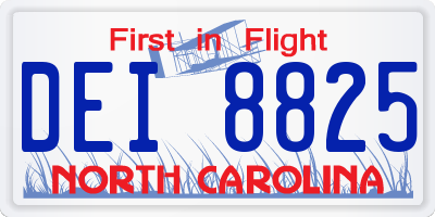 NC license plate DEI8825
