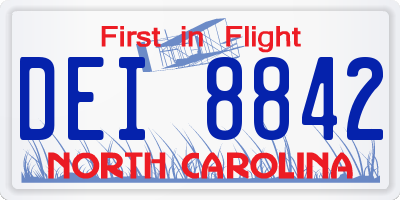 NC license plate DEI8842