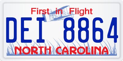 NC license plate DEI8864