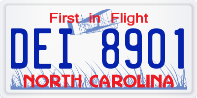 NC license plate DEI8901