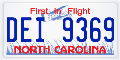 NC license plate DEI9369
