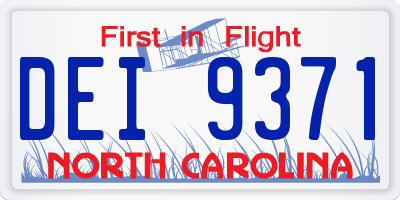 NC license plate DEI9371