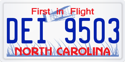 NC license plate DEI9503