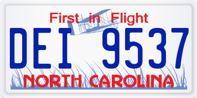 NC license plate DEI9537