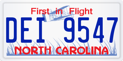 NC license plate DEI9547