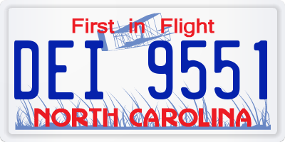 NC license plate DEI9551