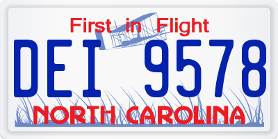 NC license plate DEI9578