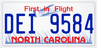 NC license plate DEI9584