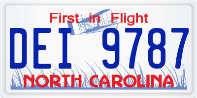 NC license plate DEI9787