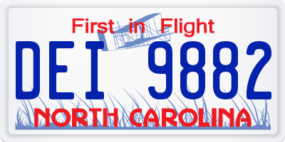 NC license plate DEI9882