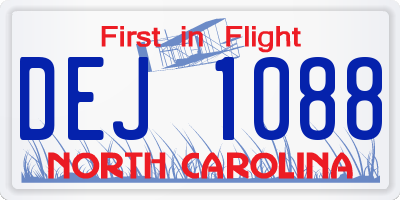 NC license plate DEJ1088