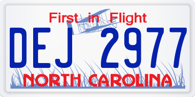 NC license plate DEJ2977
