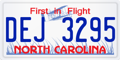 NC license plate DEJ3295