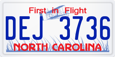 NC license plate DEJ3736