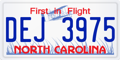 NC license plate DEJ3975