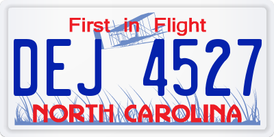 NC license plate DEJ4527