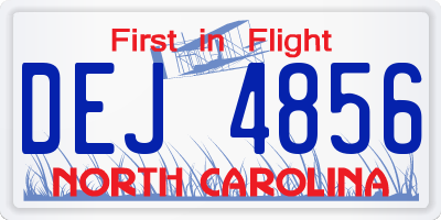 NC license plate DEJ4856