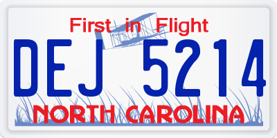 NC license plate DEJ5214