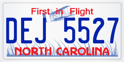 NC license plate DEJ5527