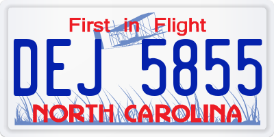 NC license plate DEJ5855