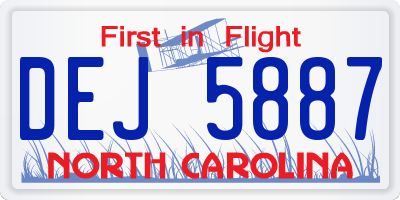 NC license plate DEJ5887