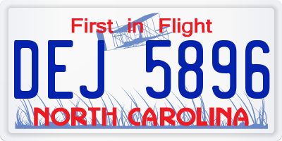 NC license plate DEJ5896