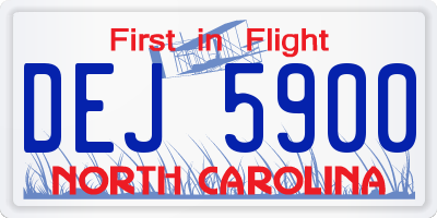 NC license plate DEJ5900