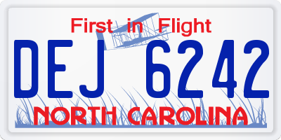 NC license plate DEJ6242