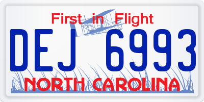 NC license plate DEJ6993