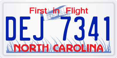 NC license plate DEJ7341