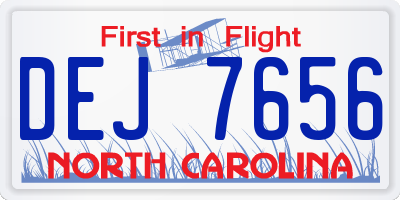 NC license plate DEJ7656