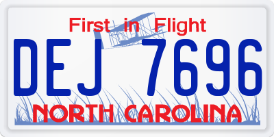 NC license plate DEJ7696