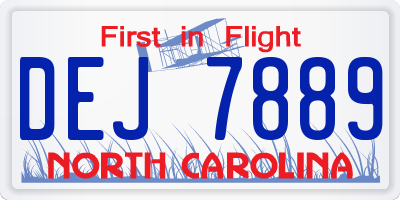 NC license plate DEJ7889