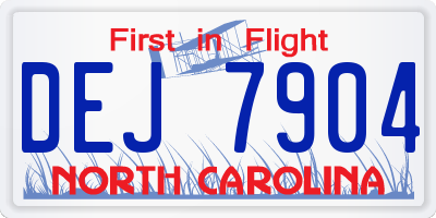 NC license plate DEJ7904
