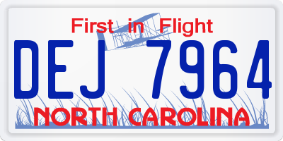NC license plate DEJ7964