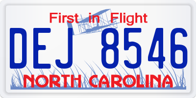 NC license plate DEJ8546