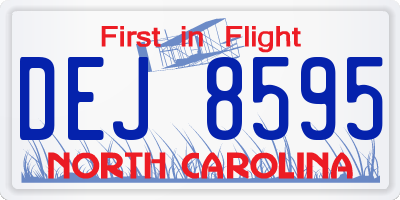 NC license plate DEJ8595