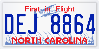 NC license plate DEJ8864