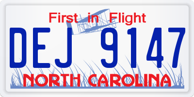 NC license plate DEJ9147