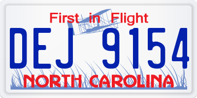 NC license plate DEJ9154