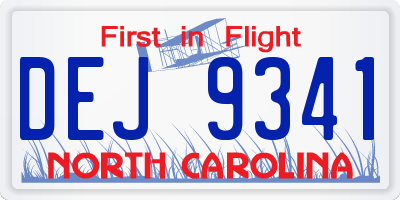 NC license plate DEJ9341