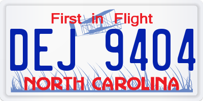 NC license plate DEJ9404