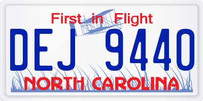 NC license plate DEJ9440