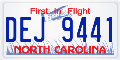 NC license plate DEJ9441