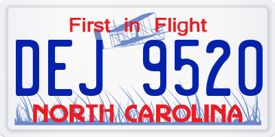 NC license plate DEJ9520