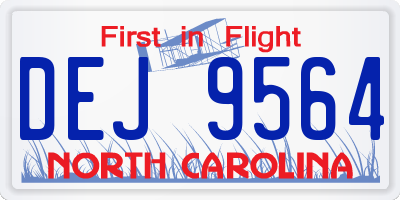 NC license plate DEJ9564
