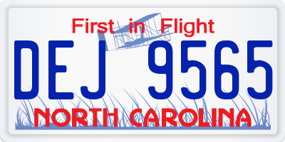 NC license plate DEJ9565